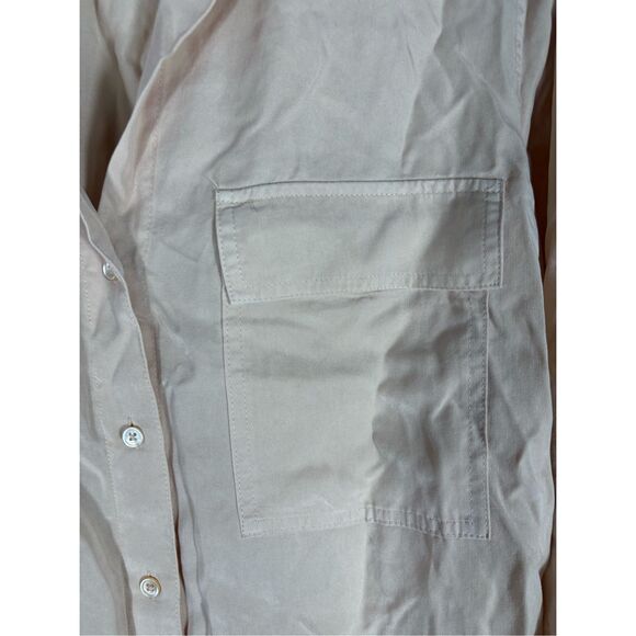 Babton Top Babaton UTILITY SHIRT Peach Button Front Long Sleeve size S - Picture 4 of 7